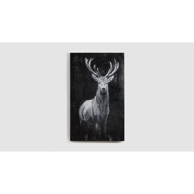 Deer II Collective Bap Vietnam Art Large-Scale Black White Wildlife Portrait For Sale - Image 10 of 11