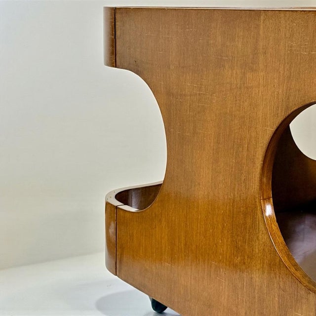 Vintage Space Age Sculptural Coffee Table in Curved Wood, Italy, 1970s For Sale - Image 13 of 18