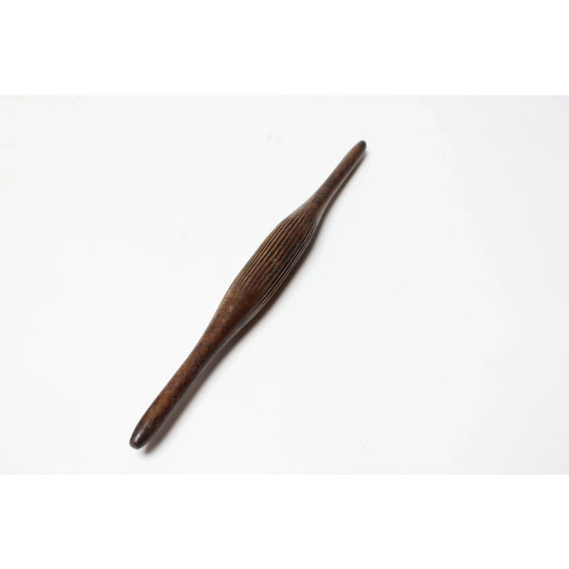 Brown Vintage Ribbed Chipati Roller For Sale - Image 8 of 8