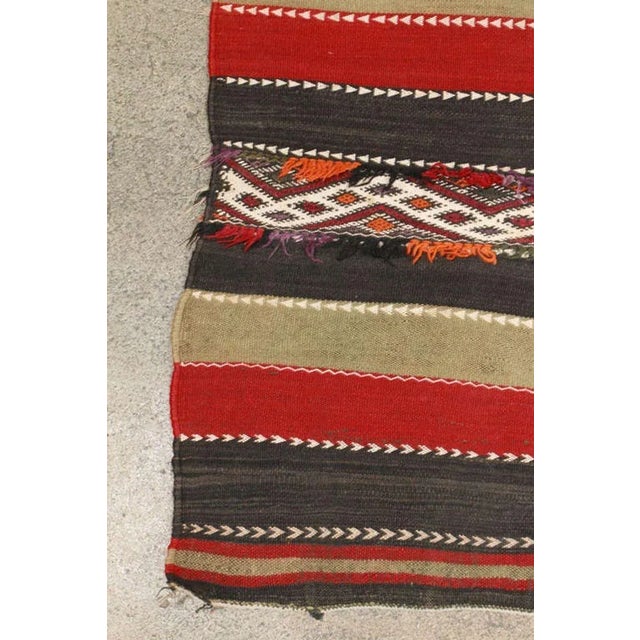 1950s Vintage Moroccan Authentic Tribal Kilim Rug North Africa For Sale - Image 4 of 10