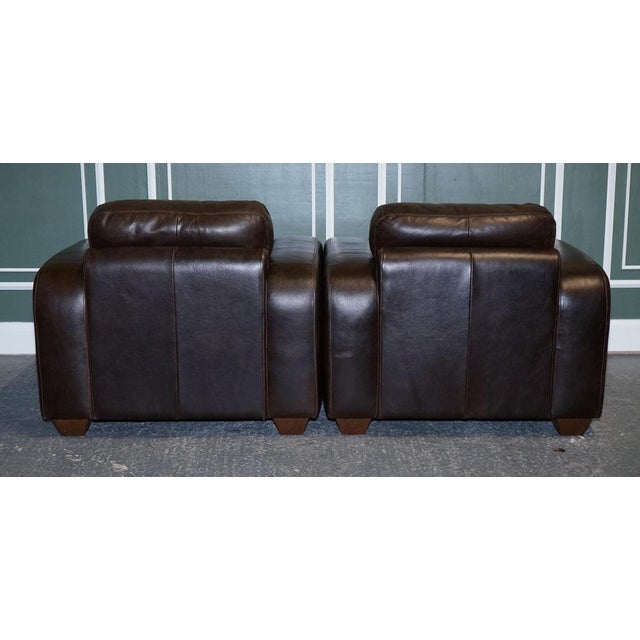 Vintage Brown Leather Armchairs from Sofitalia, Set of 2 For Sale - Image 10 of 12
