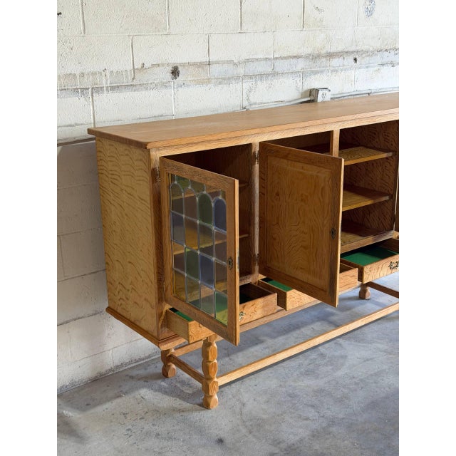 Brown In Style of Henning Kjærnulf Oak Sideboard Сredenza 4 Drawers Denmark Mid-Century Modern 1960s For Sale - Image 8 of 13