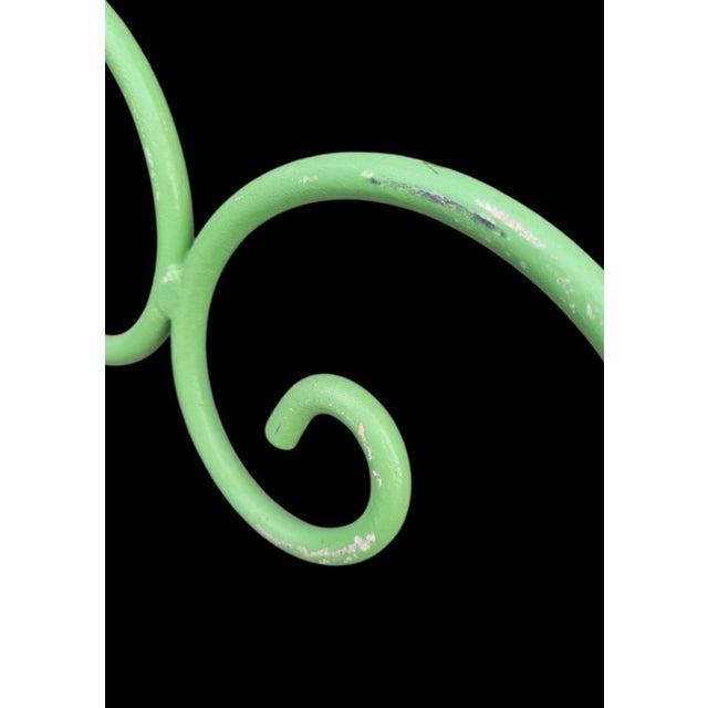 Vintage Iron Bright Green Scroll Palm Beach Regency Twin Size Headboards- A Pair For Sale In West Palm - Image 6 of 8