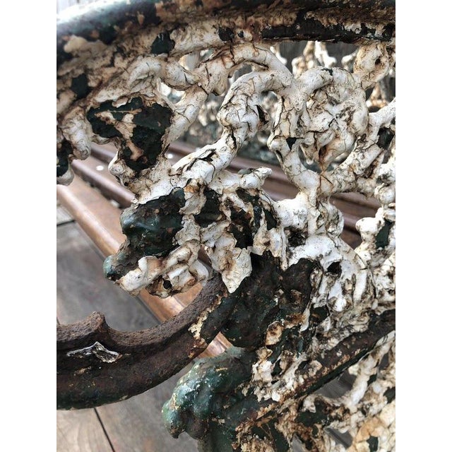 Gothic Revival Cast Iron Garden Bench with Registration from Coalbrookdale For Sale - Image 6 of 13