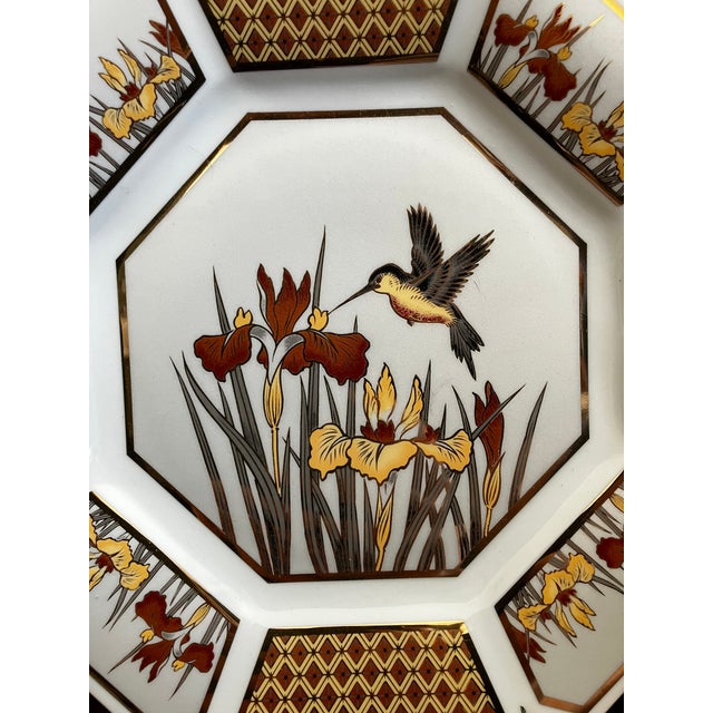 Vintage Porcelain Jamestown China "Golden Nectar" Art of Chokin Octagon Plate For Sale - Image 4 of 10