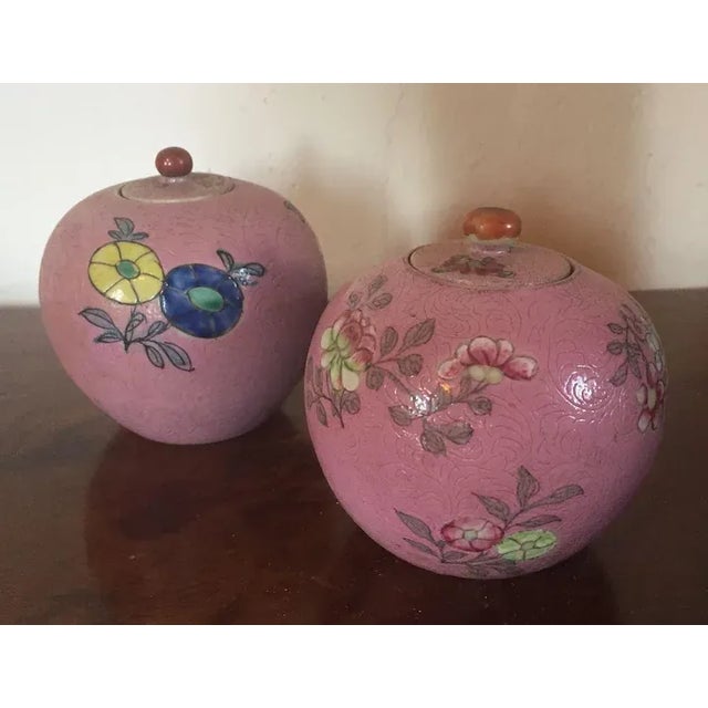 19th Century Chinese Export Porcelain Vases with Lids - A Pair For Sale - Image 9 of 11