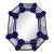 Italian Venetian Octagonal Murano Glass Wall Mirror With Blue Floral Hand-Carved Detailing For Sale