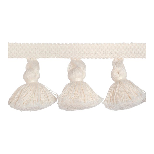 SAMPLE - Schumacher Cotton Tassel Fringe In Ivory For Sale