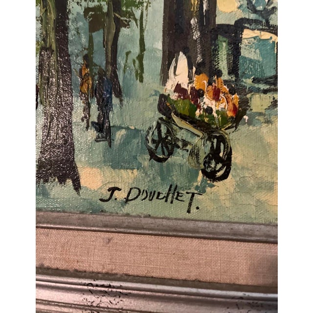 Cream Vintage Paris Arc De Triomphe Impasto Oil Painting, Signed, Mid-Century French Style For Sale - Image 8 of 11
