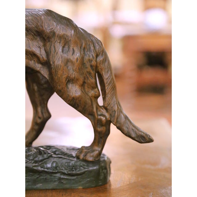Early 20th Century French Animalier Bronze Hunt Dog Sculpture Signed T. Cartier For Sale - Image 9 of 11