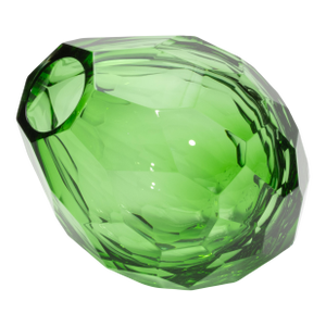 Hand-Blown Murano Barrel Vase in Emerald Green Tall