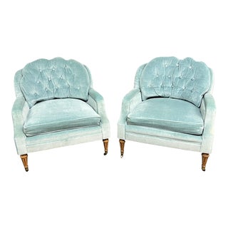Drexel Heritage Attributed Mid Century Club Chairs/Pair For Sale