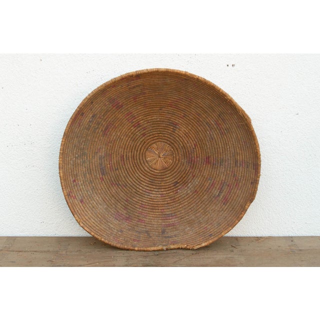 Antique Faded Geometric Winnowing Bowl For Sale In Los Angeles - Image 6 of 8