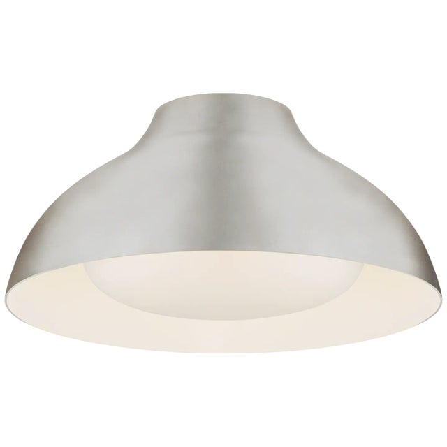 Agnes 15" Flush Mount in Burnished Silver Leaf with Soft White Glass Designer: AERIN Canopy: 5" Round Mounting: Flush...