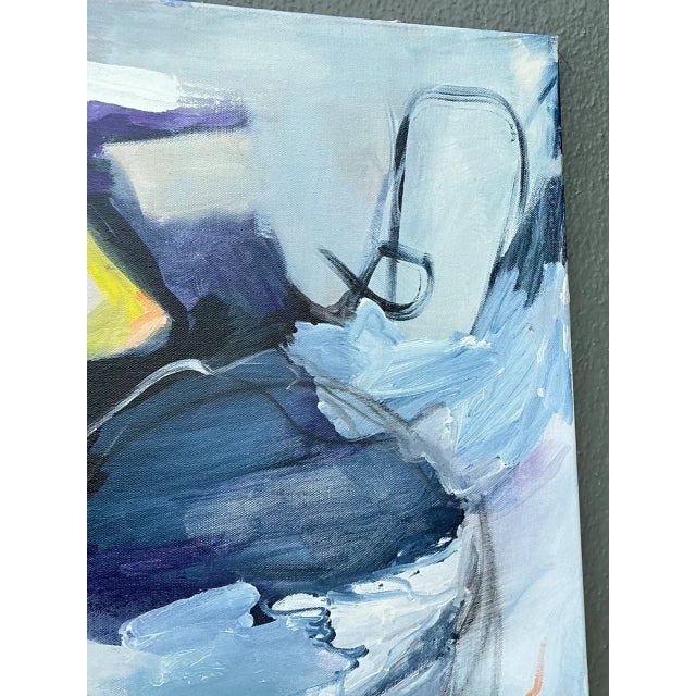 Wood Vintage Abstract Expressionist Oil Painting on Canvas For Sale - Image 7 of 16