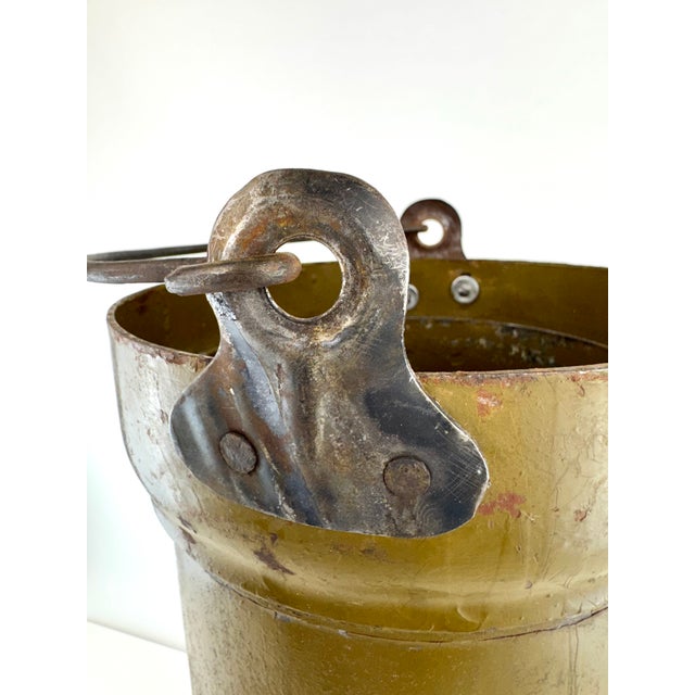 Farmhouse Vintage Soviet Military Steel Utility Canister Industrial Umbrella Stand For Sale - Image 3 of 12