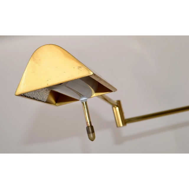 Brass Holtkoetter Q Off Two Arm Swing Floor Lamp Mid-Century Modern Marked For Sale - Image 9 of 12