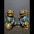 Asian Pair of Vintage Cloisonné Enamel Guardian Lions – Gilt Bronze Wealth Foo Dogs For Sale - Image 3 of 10