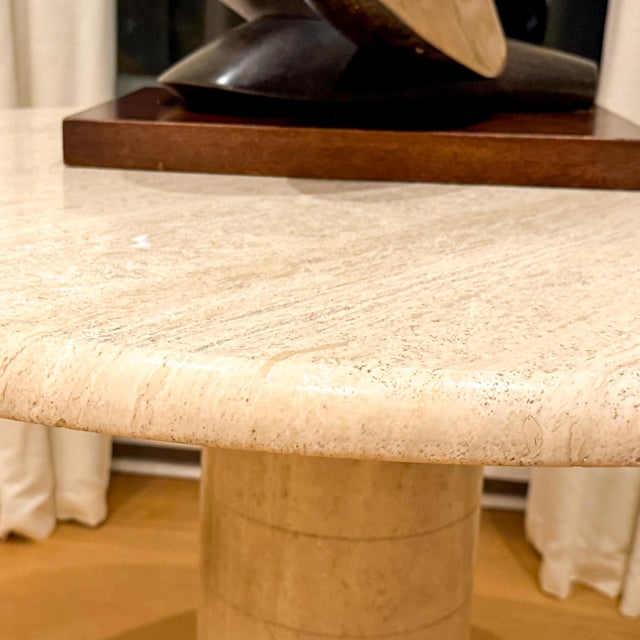Round Travertine Marble Table For Sale - Image 6 of 8