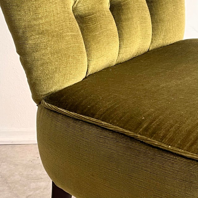 Vintage Italian Bedroom Chairs in Green Velvet, 1960s, Set of 2 For Sale - Image 9 of 11