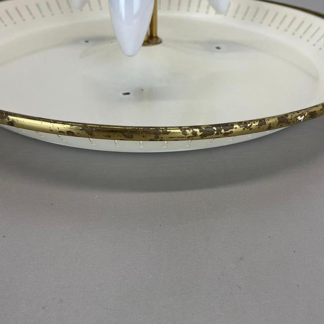 Round Brass Ceiling Light in the style of Gino Sarfatti, Italy, 1950s For Sale - Image 9 of 18