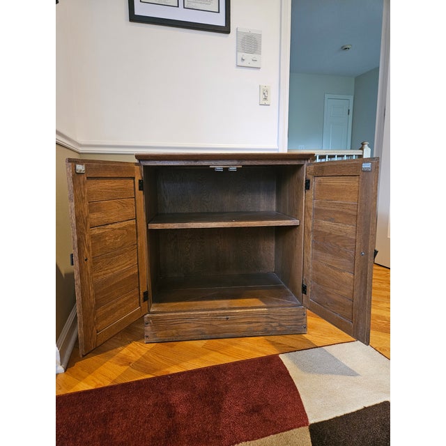 American Late 20th Century Ranch Oak Cabinet With Shelf, Attributed For Sale - Image 3 of 6