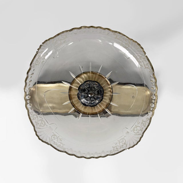 Art Nouveau Italian Silver-Plated Metal and Glass Sculptural Centrepiece, 1930s For Sale - Image 6 of 16