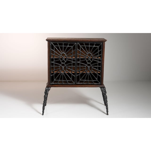 20th Century Belgian Black Contemporary Gothic Wrought Iron Cabinet By Ernest Patris For Sale - Image 10 of 15
