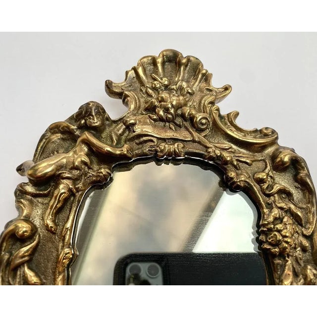 Ornate Mirror Cast Bronze Picture Frame, France, 1900s For Sale - Image 4 of 7