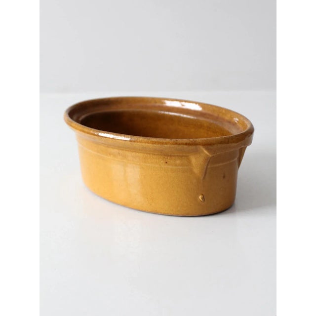 Brown Vintage Stoneware Bowl For Sale - Image 8 of 11