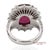 Gia Certified Solid Platinum 900 Natural Diamond and Natural Garnet Ring, Size 6.25 For Sale In New York - Image 6 of 13