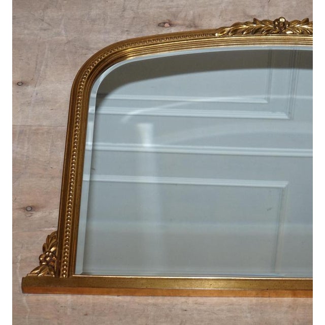 Vintage Victorian Gilted Overmantel Wall Mirror For Sale - Image 10 of 13