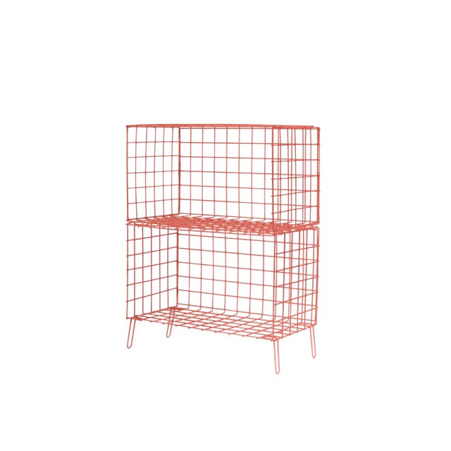 New Coral Wire Shelf Two Compartments Storage Shelf by Houtique For Sale