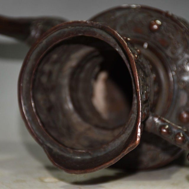Copper Wine Vessel With Dragon Handle & Beast Motifs For Sale - Image 4 of 9