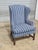Stickley Late 20th Century Stickley Mahogany Williamsburg Hepplewhite Mahogany Wingback Chair Schumacher Fabric For Sale - Image 4 of 11