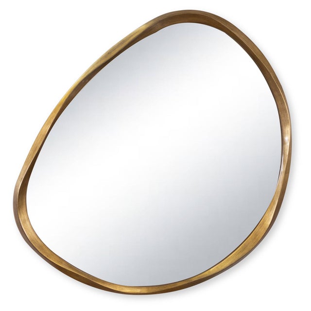 Plastic Monte Asymmetric Mirror, Antique Gold Leaf For Sale - Image 7 of 7