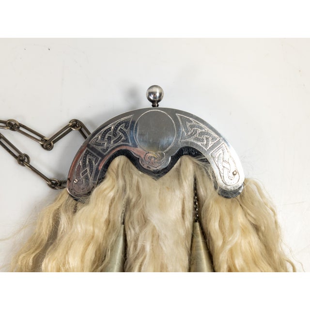 Tribal 20th Century Scottish Kilt Sporran Decoration With Leather and Hair For Sale - Image 3 of 12