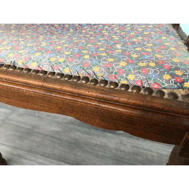 Wood Antique Chair with Carved Armrests, 1890s For Sale - Image 7 of 18