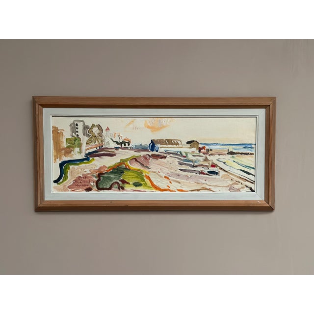 Original Swedish Oil on Canvas – “Marbella” by Olle Blomberg – Signed & Dated 1969 – Framed 82 × 39 cm (32.3" × 15.4") A...