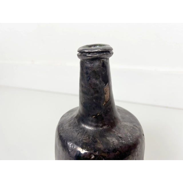 Hand Made Crude Ceramic Bottle Vase - 1961 For Sale - Image 10 of 12