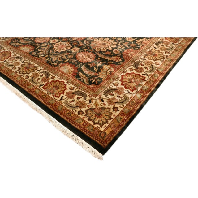 Pasargad Home Agra Lamb's Wool Area Rug, 10' 2" X 14' 0", Green For Sale - Image 4 of 6