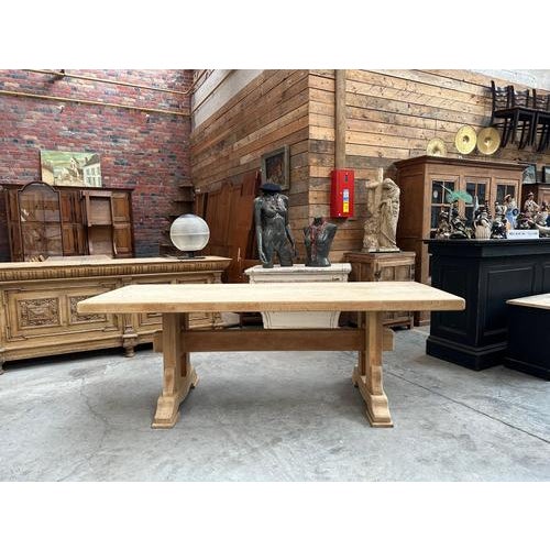 Solid Oak Farmhouse Table For Sale - Image 4 of 13
