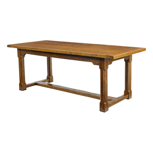 English Dining Table in Golden Oak, 1990s For Sale