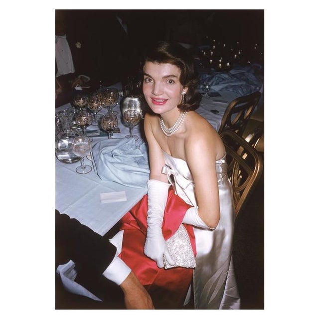 Jackie K 1961 Jacqueline Kennedy (Jackie Onassis) (1929 – 1994) wife of Senator Jack Kennedy at an ‘April in Paris’ ball....