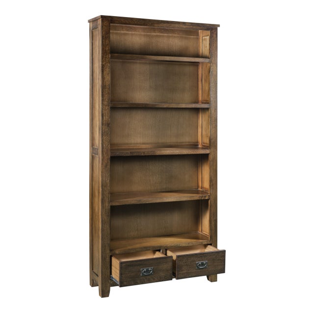 Mission Mission Open Shelf Bookcase - Walnut For Sale - Image 3 of 14