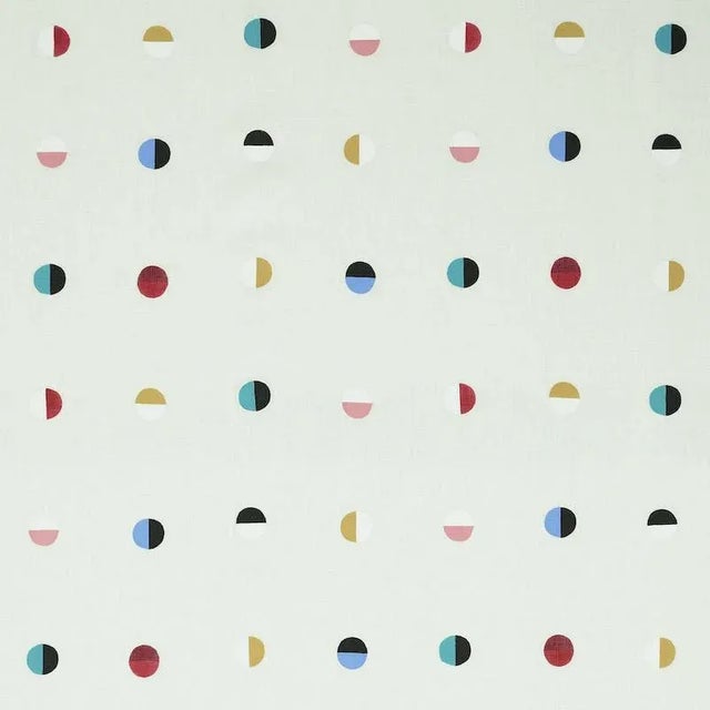 Mid-Century Modern Schumacher X Caroline Z Hurley Joshua Tree Fabric in Multi Moons on Ivory For Sale - Image 3 of 3