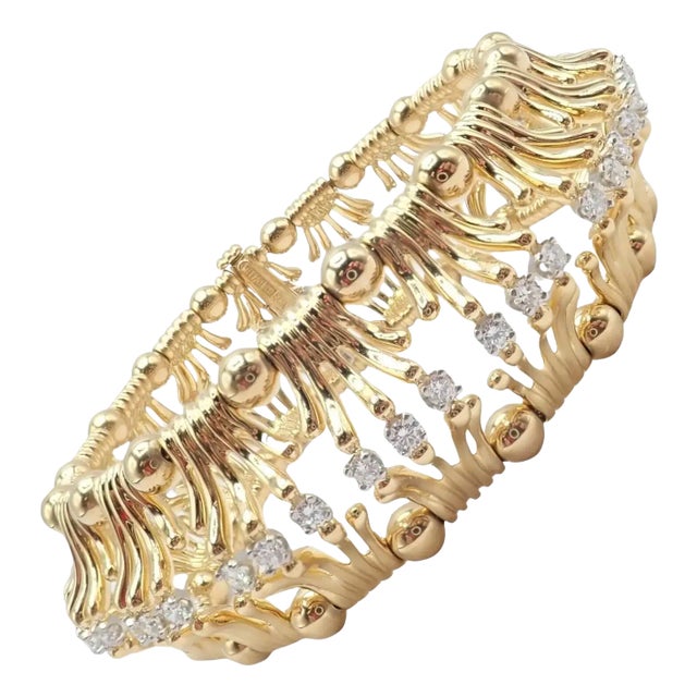 Tiffany & Co. Jean Schlumberger Diamond Yellow Gold and Platinum Hands Bracelet For Sale