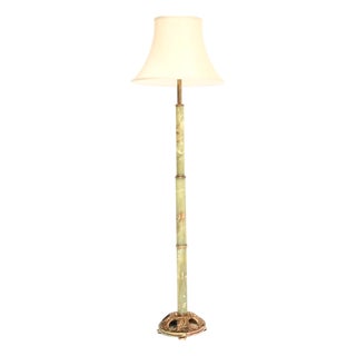 Onyx Marble and Gilt Metal Floor Lamp, 1930 For Sale