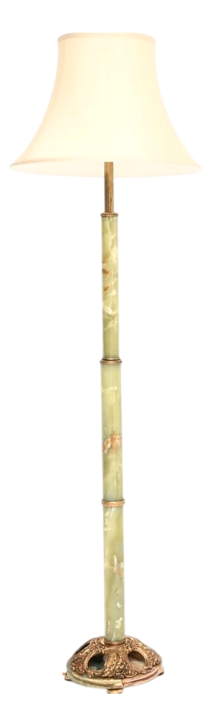 Onyx Marble and Gilt Metal Floor Lamp, 1930