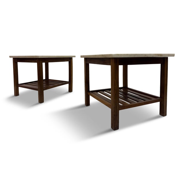 Brazilian Side Tables with Marble Tops, 1960s, Set of 2 For Sale - Image 17 of 17